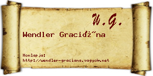 Wendler Graciána névjegykártya
